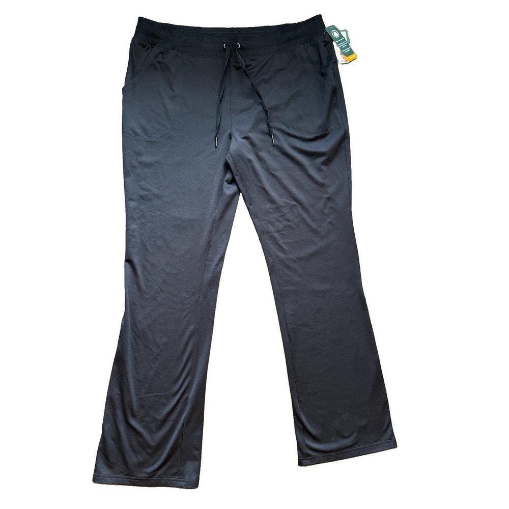 MTA Sport Womens XL Black Drawstring Track Pants NWT Activewear Lounge Gym